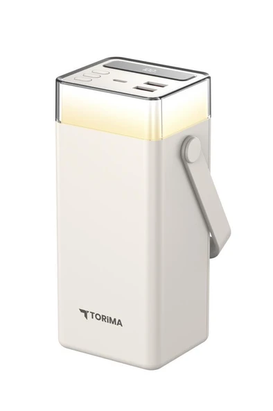 Torima TRM-1041 Beyaz 40000 mAh Type-C + Lightning + USB  Taşınabilir 22,5 W Hızlı Şarj Dijital Göstergeli RGB Led Işıklı Powerbank - Resim 7