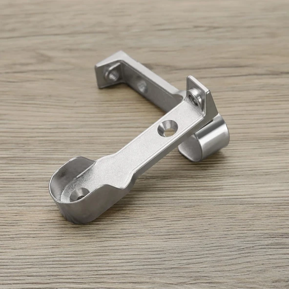 ( 5 Çift ) Uzun Askı Flanşı Dolap Boru Sabitleme Kıyafet Elbise Askı Flanş Aparatı Krom 70 mm - Resim 4