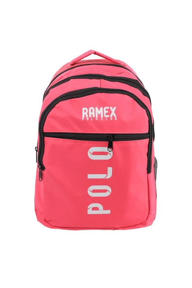 POLO Yazılı Fuşya Sırt Çantası, Okul Çantası, Okul Sırt Çantası