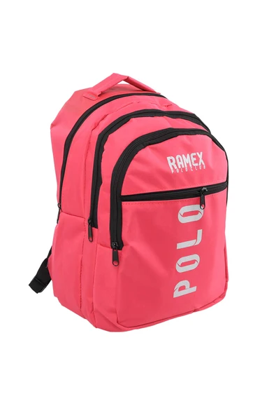 POLO Yazılı Fuşya Sırt Çantası, Okul Çantası, Okul Sırt Çantası - 3