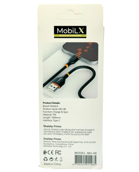 MobiLX 3.1A Silikon USB to Type-C Hızlı Şarj ve Data Kablosu (1m) - 3