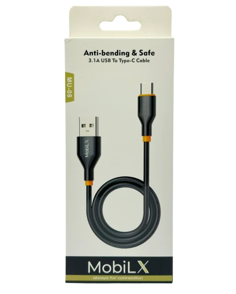 MobiLX 3.1A Silikon USB to Type-C Hızlı Şarj ve Data Kablosu (1m) - 2
