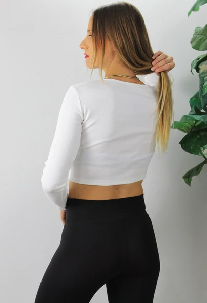 Halkalı Fitilli Bluz Beyaz - 125.495 - Resim 2