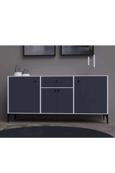 Alfimo Mobilya NARA KONSOL ÇOK AMAÇLI DOLAP BEYAZ&ANTRASİT - 2