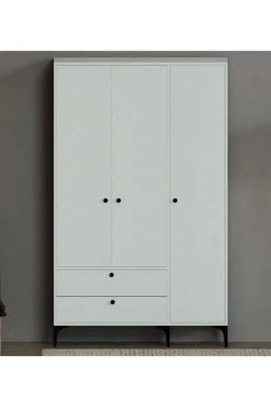 Alfimo Mobilya BOHEM 3 KAPAKLI BEYAZ GÖVDE BEYAZ KAPAKLI ÇOK AMAÇLI DOLAP - 2