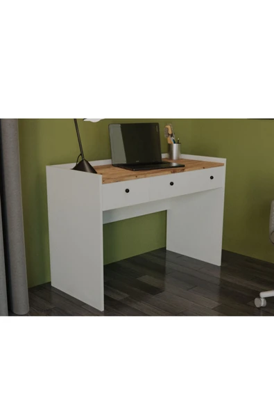 Alfimo Mobilya SWENEY 3 ÇEKMECELİ ÇALIŞMA MASASI BEYAZ&CEVİZ - 2