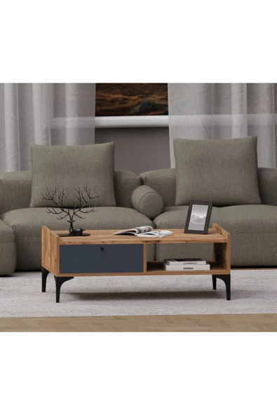 Alfimo Mobilya ODION ORTA SEHPA -MODERN CEVİZ&ANTRASİT RENK SALON SEHPASI - 2