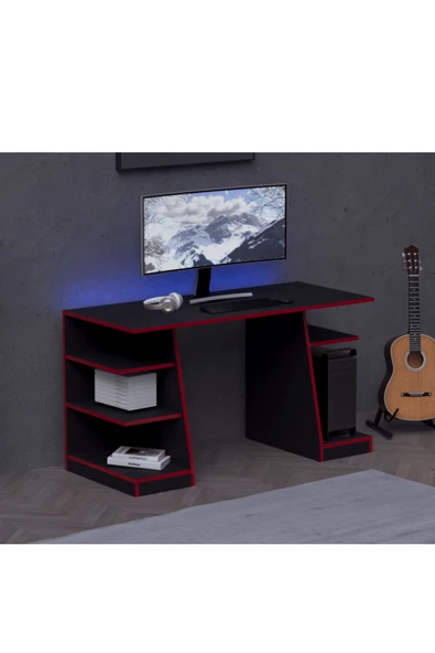 Alfimo Mobilya KRONOS OYUNCU MASASI - BİLGİSAYAR MASASI - GAMER MASASI - 59x136 Cm - 2