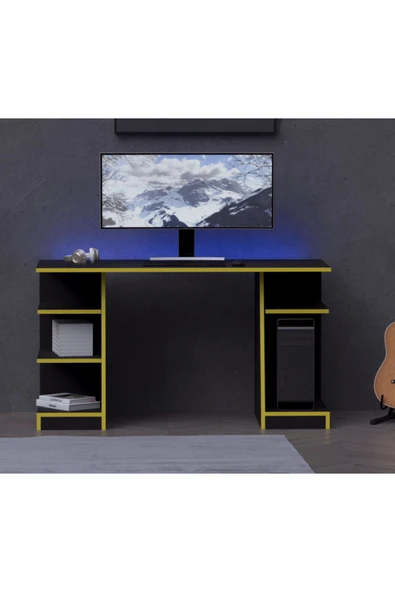 Alfimo Mobilya KRONOS OYUNCU MASASI - BİLGİSAYAR MASASI - GAMER MASASI - 59x136 Cm - 2