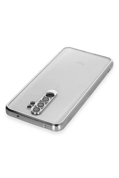 Xiaomi Redmi Note 8 Pro Kılıf Lensli Silikon - Gümüş - 3