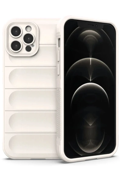 iPhone 12 Pro Max Kılıf Optimum Silikon - Krem - 1