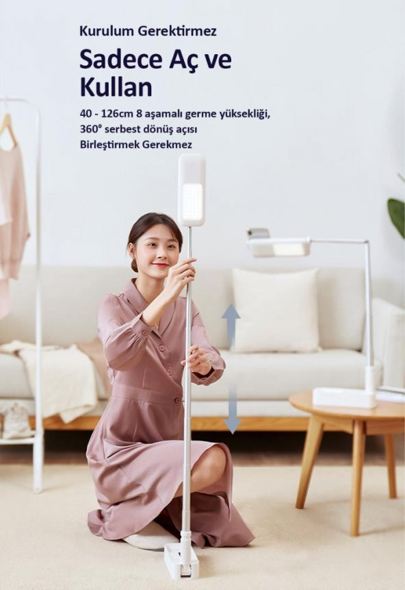 Usams US-ZB209 Online Ders ve Yayın için Ledli,Monopodlu,Kumandalı,Şarjlı Taşınabilir Telefon Standı - 9