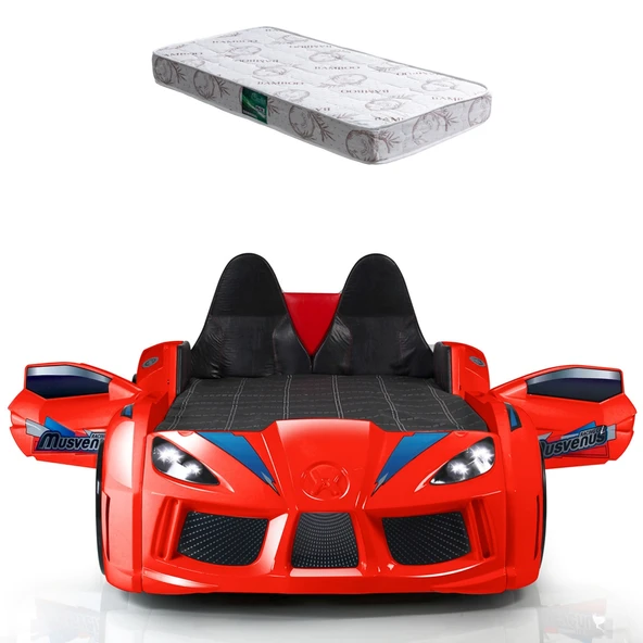 Arabalı Yatak, Audi Koltuklu Full Ledli Arabalı Yatak + 1 Adet Comfort Yatak - Resim 12