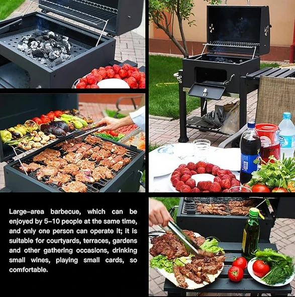 FLEXTAIL Memphis Fırınlı Mangal Kömürlü Mangal & Fırınlı Barbekü Paslanmaz Çelik Katlanır Ayaklı - 2