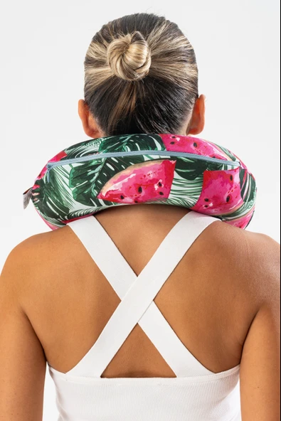 Ortopedik Seyahat Yastığı Visco Boyun Yastığı - Karpuz - 3