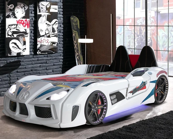 Arabalı Yatak, Audi Koltuklu Full Ledli Arabalı Yatak + 1 Adet Comfort Yatak - Resim 2