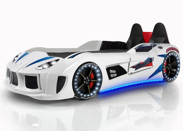 Arabalı Yatak, Audi Koltuklu Full Ledli Arabalı Yatak + 1 Adet Comfort Yatak - Resim 3