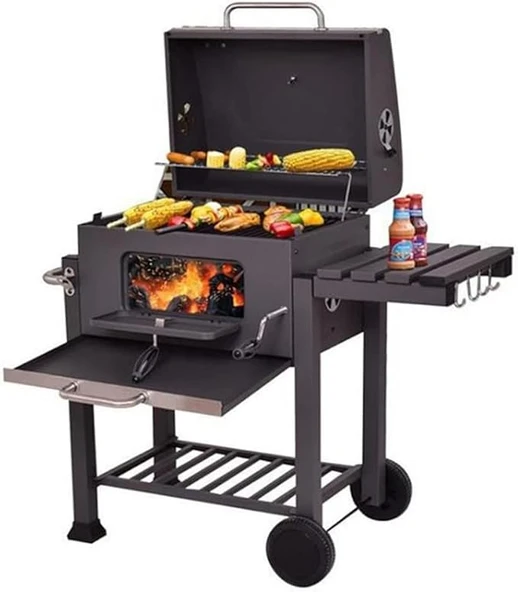 FLEXTAIL Memphis Fırınlı Mangal Kömürlü Mangal & Fırınlı Barbekü Paslanmaz Çelik Katlanır Ayaklı - 1
