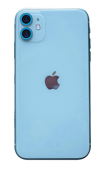 iPhone 11 Neon Fosforlu Kamera Lens - Mavi - 1