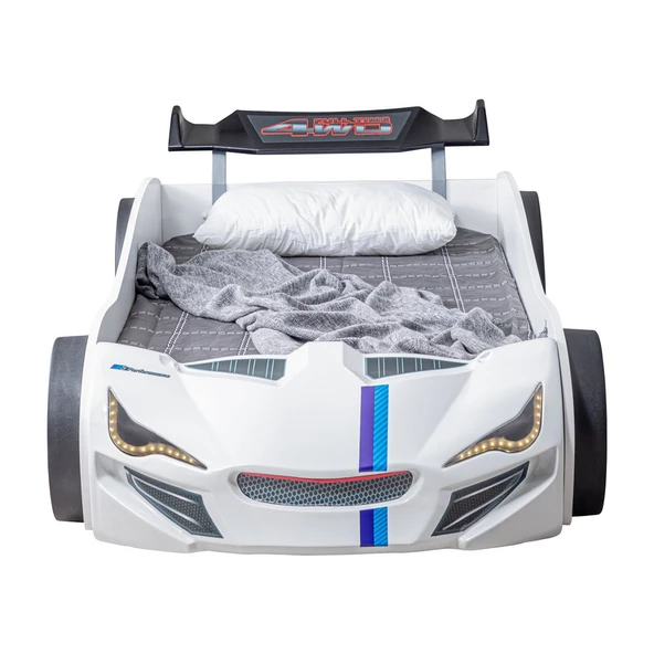 Arabalı Yatak, Merso Bazalı Rüzgarlıklı Ledli Arabalı Yatak, Ledli - Kırmızı - Resim 9