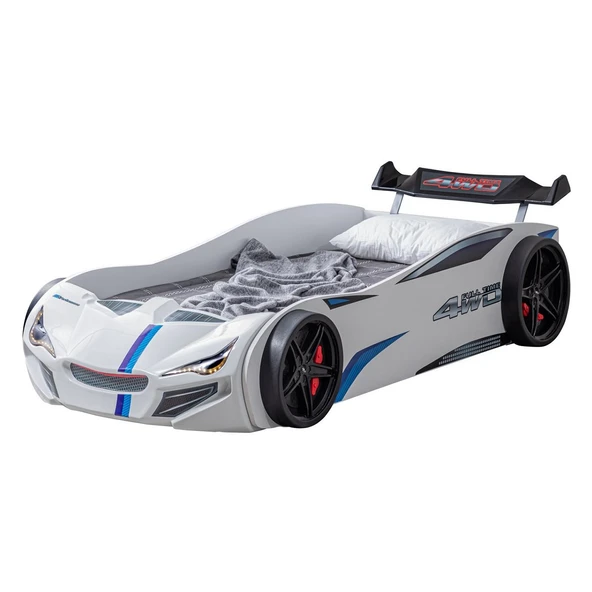 Arabalı Yatak, Merso Bazalı Rüzgarlıklı Ledli Arabalı Yatak, Ledli - Kırmızı - Resim 11