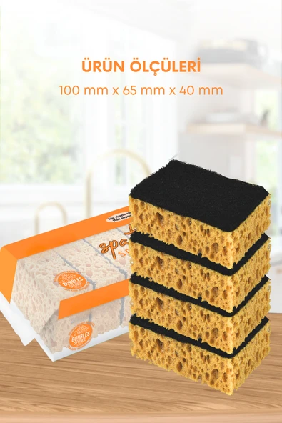 8 Adet Lifli Düz Bulaşık Süngeri Özel Dokulu, Dayanıklı Geniş Gözenekli Mutfak Süngeri Seti - Resim 2