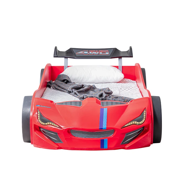 Arabalı Yatak, Merso Bazalı Rüzgarlıklı Ledli Arabalı Yatak, Ledli - Kırmızı - Resim 5