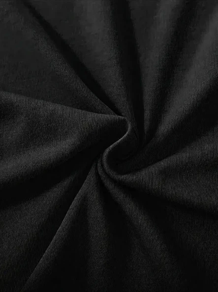 Fiyonk Baskılı Siyah Oversize Unisex T-shirt- Siyah - Resim 2