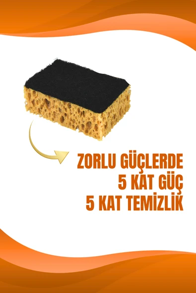 4 Adet Lifli Düz Bulaşık Süngeri Özel Dokulu, Dayanıklı Geniş Gözenekli Mutfak Süngeri Seti - 4