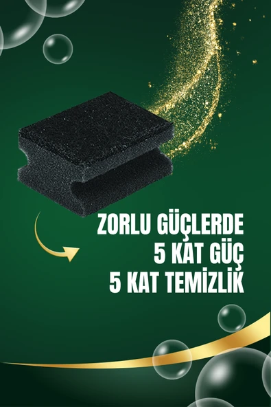 20 Adet Oluklu Siyah Simli Bulaşık Süngeri  Özel Dokulu Dayanıklı Pinterest Temizlik Süngeri Seti - 4