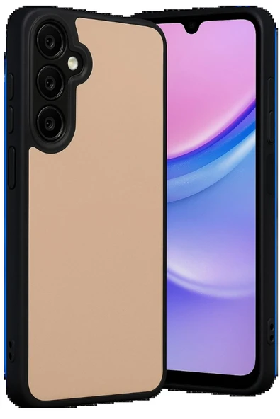 Samsung Galaxy A26 Kılıf Aras Deri Kapak - Pudra - 1