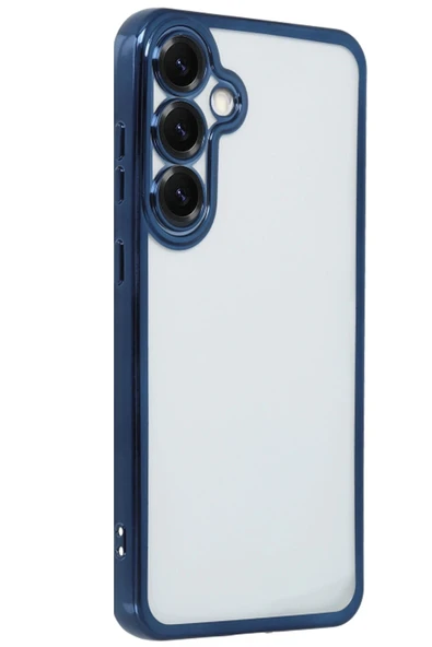 Samsung Galaxy S25 Plus Kılıf Lensli Silikon - Lacivert - 1