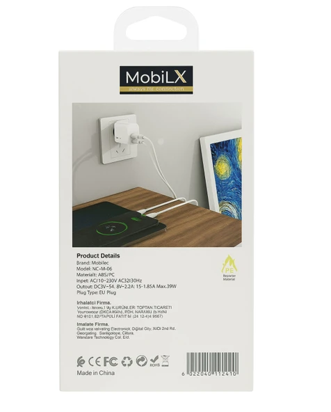 MobiLX 38W Hızlı Şarj Başlığı – PD20W + QC18W Çift Çıkışlı - 5