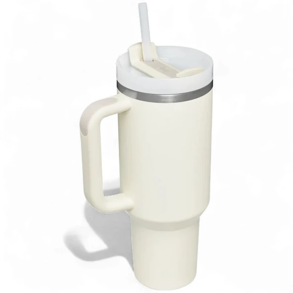 Stanley Quencher FlowState Tumbler Pipetli Termos 1.18L Krem Rengi - 1