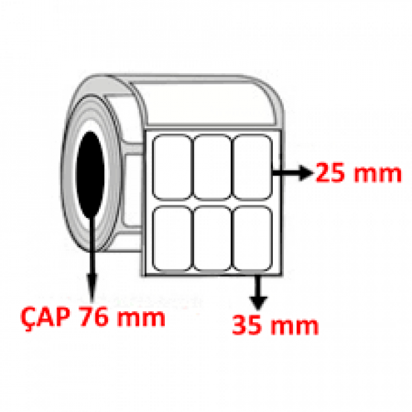 25X35 BARKOD ETİKETİ  YAN YANA 3 LÜ 1000 SARIM