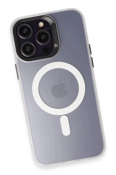 iPhone 15 Pro Max Kılıf Mateks Magsafe Kapak - Beyaz - 4