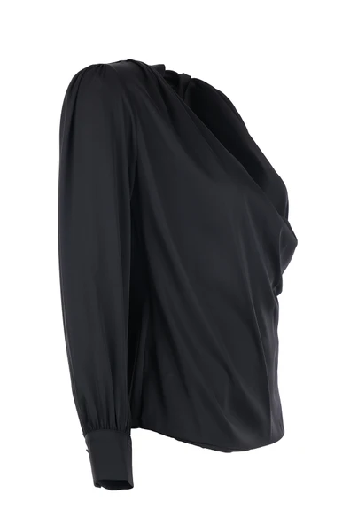 Kruvaze Yaka Önü Pileli Bluz Ekol - 6