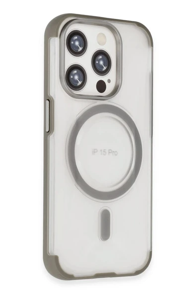 iPhone 15 Pro Hilton Magsafe Kapak - Titan Gri - 1