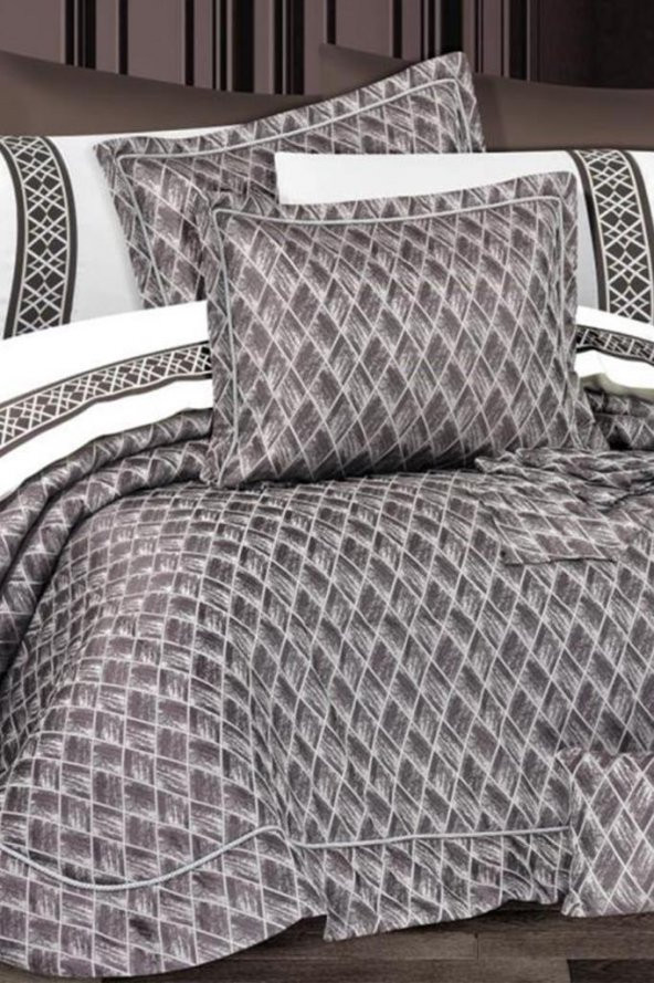 Victoria 11 Parça Elyaf Dolgulu Lüks Çeyiz Seti Kahve - 6