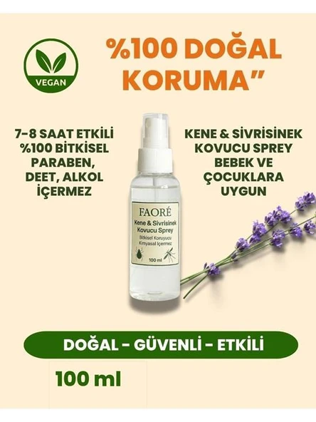 Faoré Doğal Sivrisinek ve Kene Kovucu Sprey 100 ml | Bebek ve Çocuklara Uygun Bitkisel Formül - 3