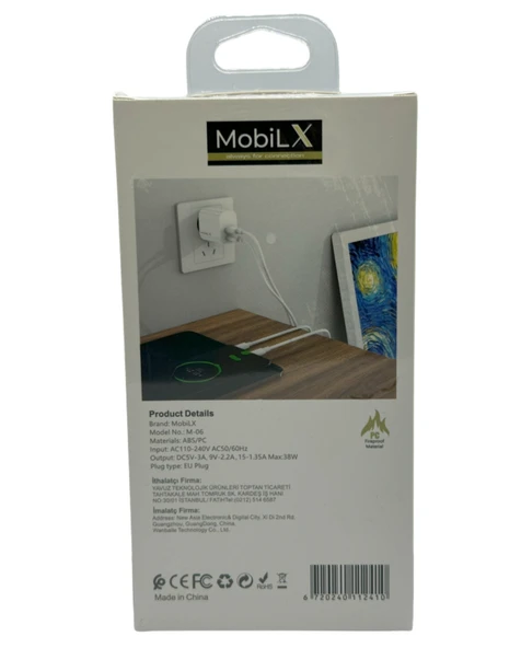 MobiLX 38W Hızlı Şarj Başlığı – PD20W + QC18W | Model: M-06 - 4