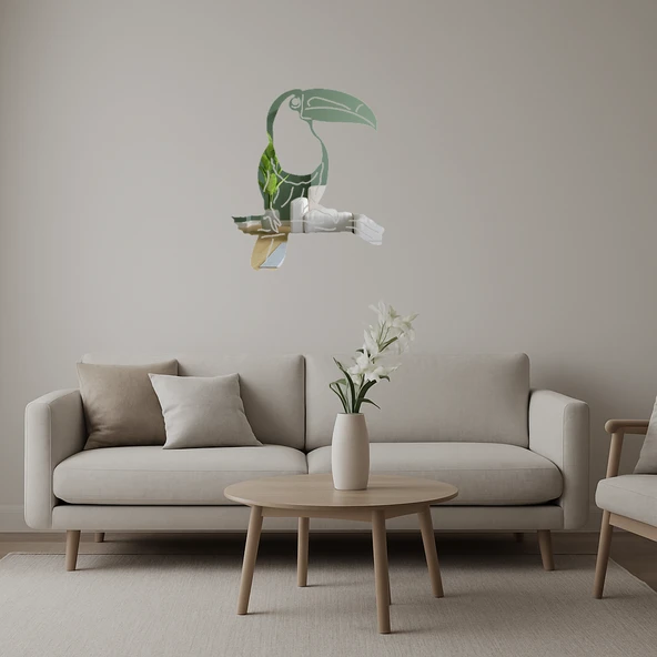 Kuş Silüetleri Dekoratif Aynalı Tablo - Minimalist Şıklık - 1