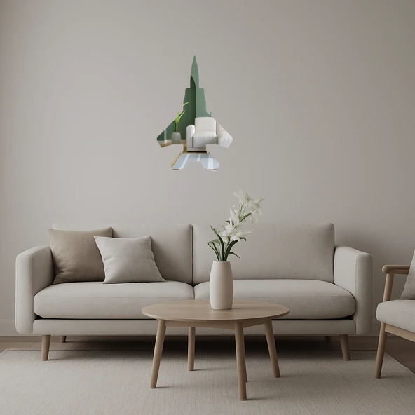 Aircraft 11 Dekoratif Duvar Aynalı Tablosu