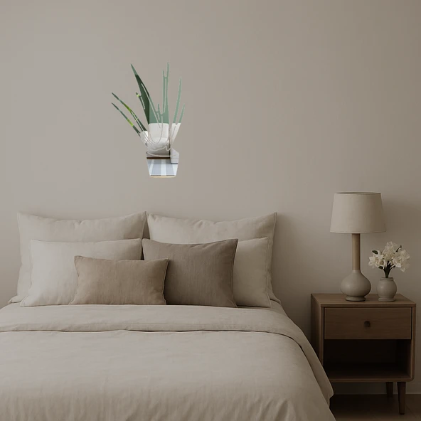 Aloe Vera Bitkisi  Dekoratif Aynalı Tablo