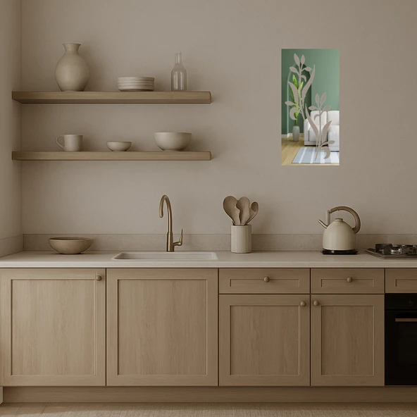 Doğal Motifli Aynalı Tablo - 4