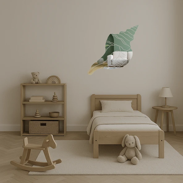 Zarif Deniz Kabukları  Dekoratif Aynalı Tablo - 3