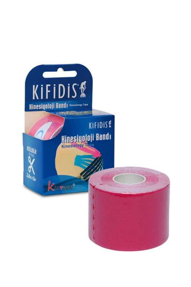 Kifidis Kinesiyoloji Bandı Kesileilir 3,8 cm x 5 m Fuşya - 1