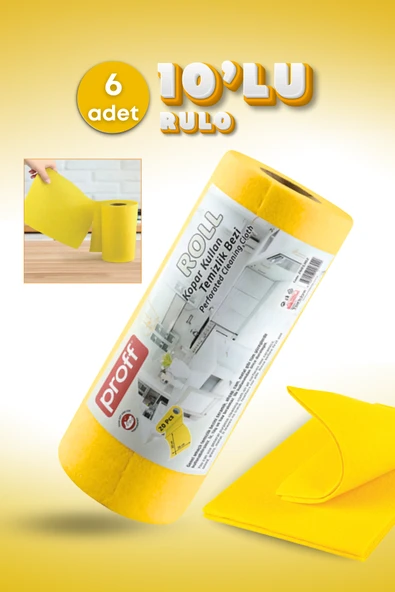 6 Adet 10'lu Rulo %100 Mikrofiber Kopar Kullan Çok Amaçlı Temizlik Bezi  Ekonomik ve Pratik Hijyen ürün görseli 1