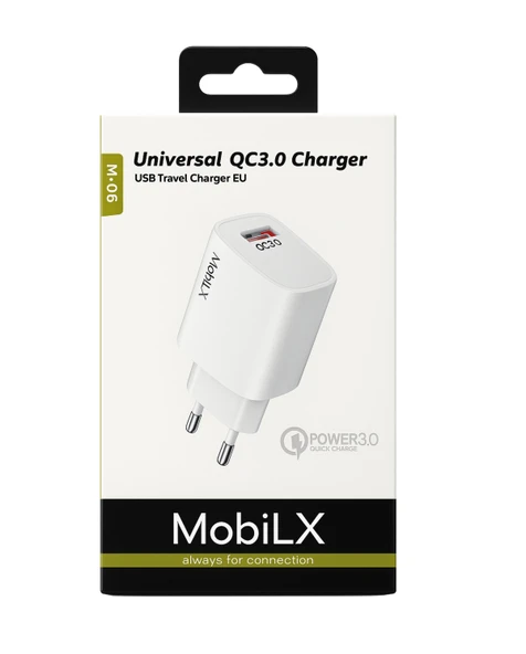 MobiLX QC 3.0 Universal Şarj Başlığı – USB Travel Charger EU | Model: M-05 - 3