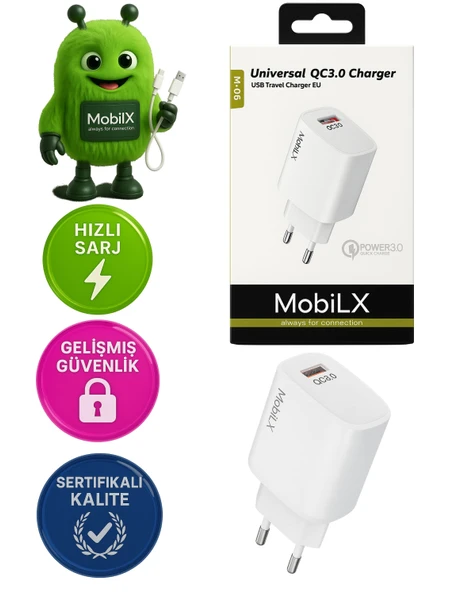 MobiLX QC 3.0 Universal Şarj Başlığı – USB Travel Charger EU | Model: M-05 - 1